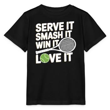 Tennis Power Serve Smash Victory - T-shirt bio MINI CREATOR Stanley/Stella Enfant - noir - Devant - Mikhail (115cm)