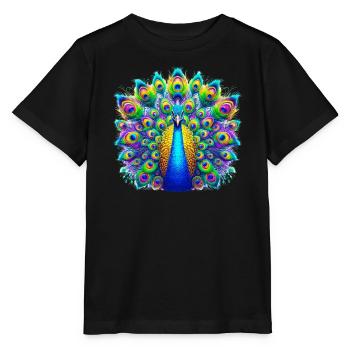 Peacock - Stanley/Stella MINI CREATOR Kids’ T-Shirt - black - Front - Mikhail (115cm)