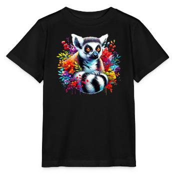 Lemur - Stanley/Stella MINI CREATOR Kids’ T-Shirt - black - Front - Mikhail (115cm)