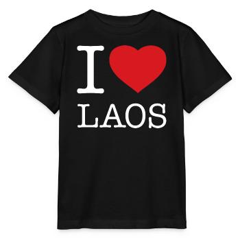 I LOVE LAOS - Stanley/Stella Kinder T-Shirt MINI CREATOR  - Schwarz - Vorne - Mikhail (115cm)
