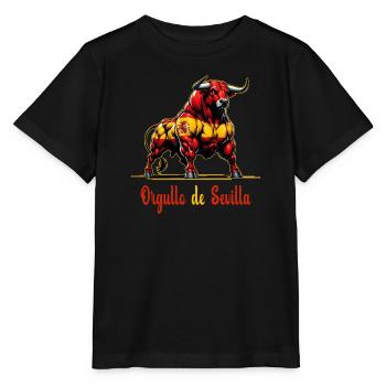 Design du drapeau de la Pride Seville - T-shirt bio MINI CREATOR Stanley/Stella Enfant - noir - Devant - Mikhail (115cm)