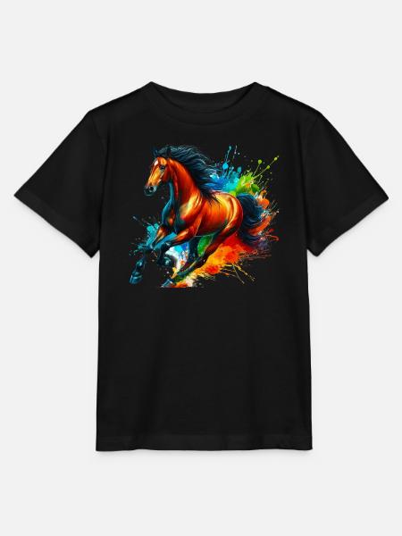 Pferd - Stanley/Stella Kinder T-Shirt MINI CREATOR - Schwarz
