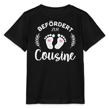 Befördert zur Cousine Stolze Cousine - Stanley/Stella Kinder T-Shirt MINI CREATOR  - Schwarz - Vorne - Mikhail (115cm)