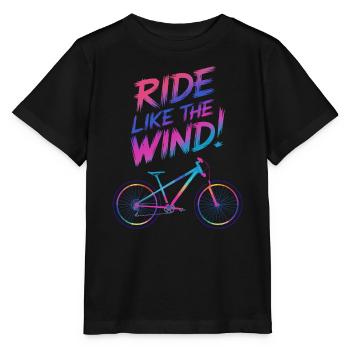 Vibrant Windsurf Bicycle Illustration - Stanley/Stella MINI CREATOR Kids’ T-Shirt - black - Front - Mikhail (115cm)