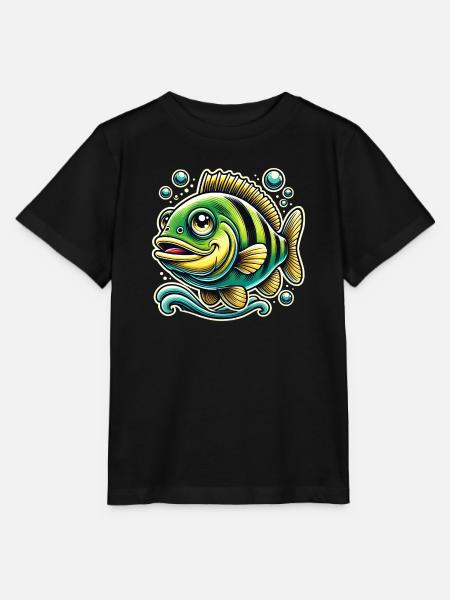 Barsch Flussbarsch Design - Stanley/Stella Kinder T-Shirt MINI CREATOR  - Schwarz