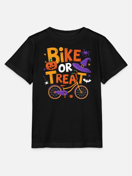 Halloween-Fahrrad oder Leckerli-Illustration - Stanley/Stella Kinder T-Shirt MINI CREATOR - Schwarz