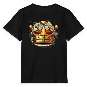 Golden Crown Pop Art Burst - Stanley/Stella Kinder T-Shirt MINI CREATOR  - Schwarz - Vorne - Mikhail (115cm)