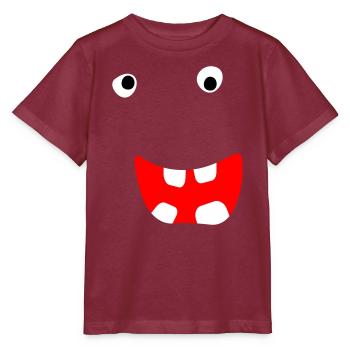 Monster Halloween Comic gruselig Gesicht cool Face - Stanley/Stella Kinder T-Shirt MINI CREATOR  - Burgunderrot - Vorne - Kain (125cm)