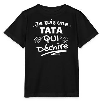 T-shirt Affirmation TATA Qui Déchire - T-shirt bio MINI CREATOR Stanley/Stella Enfant - noir - Devant - Mikhail (115cm)