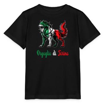 Der stolz von Turin Italien Flagge - Stanley/Stella Kinder T-Shirt MINI CREATOR  - Schwarz - Vorne - Mikhail (115cm)