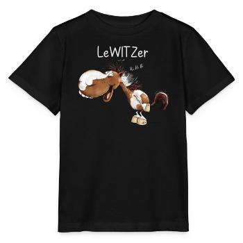 Lachendes Pferd Lewitzer Pferderasse Wortspiel - Stanley/Stella Kinder T-Shirt MINI CREATOR  - Schwarz - Vorne - Mikhail (115cm)