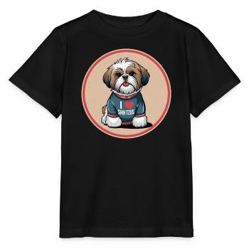 I Love Shih Tzus Der süsse Löwenhund zum knuddeln - Stanley/Stella Kinder T-Shirt MINI CREATOR  - Schwarz - Vorne - Mikhail (115cm)