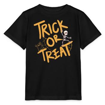 Creative Halloween design with pumpkin and skeleton - Stanley/Stella MINI CREATOR Kids’ T-Shirt - black - Front - Mikhail (115cm)