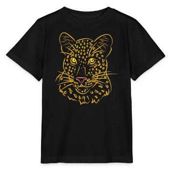 Leopard - Stanley/Stella Kinder T-Shirt MINI CREATOR  - Schwarz - Vorne - Mikhail (115cm)