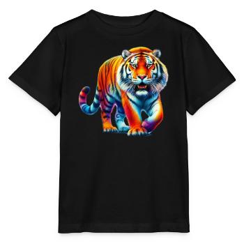 Tigre - T-shirt bio MINI CREATOR Stanley/Stella Enfant - noir - Devant - Mikhail (115cm)