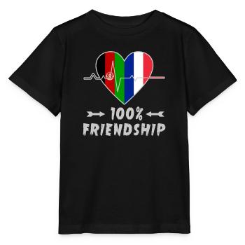 L'Afghanistan et la France : amitié à 100 % - T-shirt bio MINI CREATOR Stanley/Stella Enfant - noir - Devant - Mikhail (115cm)