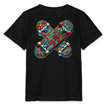Skateboard - Stanley/Stella MINI CREATOR Kids’ T-Shirt - black - Front - Mikhail (115cm)