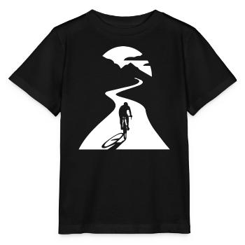 Radfahrer bei Mondschein - Stanley/Stella Kinder T-Shirt MINI CREATOR  - Schwarz - Vorne - Mikhail (115cm)