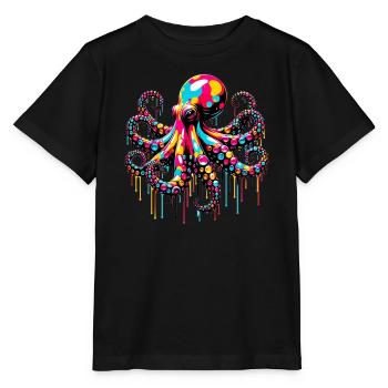 Krake - Stanley/Stella Kinder T-Shirt MINI CREATOR  - Schwarz - Vorne - Mikhail (115cm)