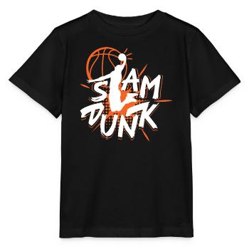Basketball Slam Dunk Motifs - T-shirt bio MINI CREATOR Stanley/Stella Enfant - noir - Devant - Mikhail (115cm)