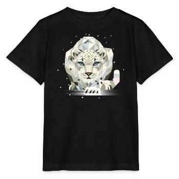Schneeleopard – Starke Eleganz in der Wildnis - Stanley/Stella Kinder T-Shirt MINI CREATOR  - Schwarz - Vorne - Mikhail (115cm)