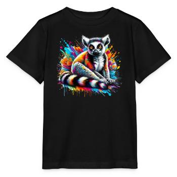 Lemur - Stanley/Stella MINI CREATOR Kids’ T-Shirt - black - Front - Mikhail (115cm)