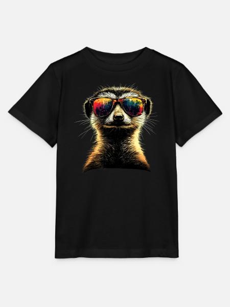 Erdmännchen Sonnenbrille Bunt Süßes Erdmännchen - Stanley/Stella Kinder T-Shirt MINI CREATOR  - Schwarz