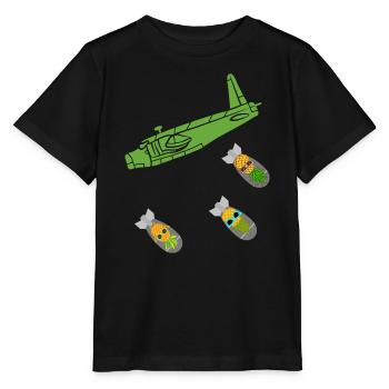 Green Pineapple Bomb Plane - Stanley/Stella MINI CREATOR Kids’ T-Shirt - black - Front - Mikhail (115cm)