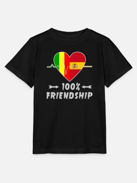 100 % amitié entre le Mali et l'Espagne - T-shirt bio MINI CREATOR Stanley/Stella Enfant - noir