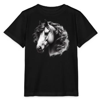 Cheval - T-shirt bio MINI CREATOR Stanley/Stella Enfant - noir - Devant - Mikhail (115cm)