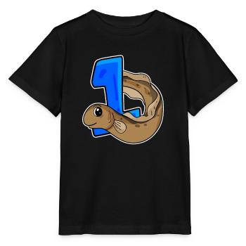 Numéro 1 Numéro Un - Motif Anguille Poissons - T-shirt bio MINI CREATOR Stanley/Stella Enfant - noir - Devant - Mikhail (115cm)