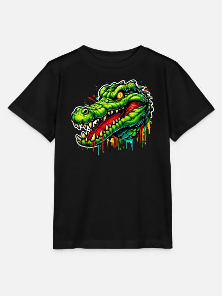 Alligator-Krokodil - Stanley/Stella Kinder T-Shirt MINI CREATOR - Schwarz