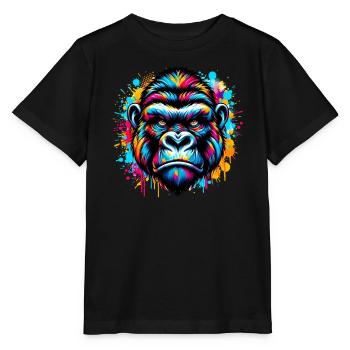 Gorilla - Stanley/Stella Kinder T-Shirt MINI CREATOR  - Schwarz - Vorne - Mikhail (115cm)