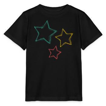 NOËL. ETOILE. ETOILES. CHRISTMAS. JOUR DE L'AN - T-shirt bio MINI CREATOR Stanley/Stella Enfant - noir - Devant - Mikhail (115cm)