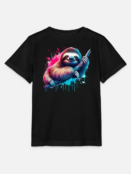 Faultier - Stanley/Stella Kinder T-Shirt MINI CREATOR - Schwarz