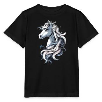 Pony Riding Pony Foal Rider Ponies Riding Pony Farm - Stanley/Stella MINI CREATOR Kids’ T-Shirt - black - Front - Mikhail (115cm)