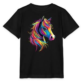 Pony Riding Pony Foal Rider Ponies Riding Pony Farm - Stanley/Stella MINI CREATOR Kids’ T-Shirt - black - Front - Mikhail (115cm)