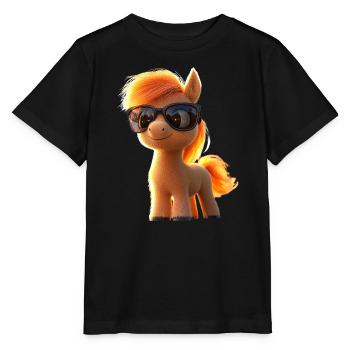Pony Riding Pony Foal Rider Ponies Riding Pony Farm - Stanley/Stella MINI CREATOR Kids’ T-Shirt - black - Front - Mikhail (115cm)