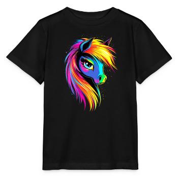 Pony Riding Pony Foal Rider Ponies Riding Pony Farm - Stanley/Stella MINI CREATOR Kids’ T-Shirt - black - Front - Mikhail (115cm)