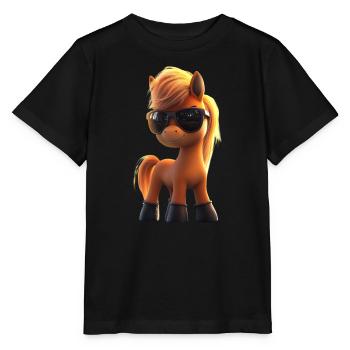 Pony Riding Pony Foal Rider Ponies Riding Pony Farm - Stanley/Stella MINI CREATOR Kids’ T-Shirt - black - Front - Mikhail (115cm)