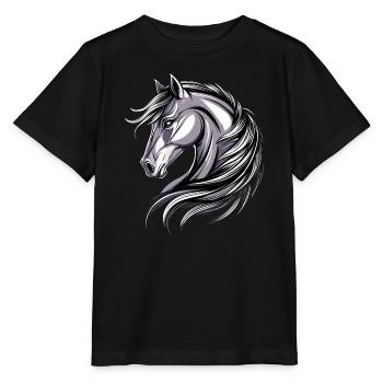 Pony Riding Pony Foal Rider Ponies Riding Pony Farm - Stanley/Stella MINI CREATOR Kids’ T-Shirt - black - Front - Mikhail (115cm)