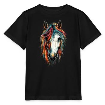 Pony Riding Pony Foal Rider Ponies Riding Pony Farm - Stanley/Stella MINI CREATOR Kids’ T-Shirt - black - Front - Mikhail (115cm)
