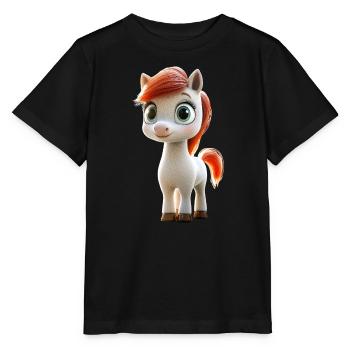 Pony Riding Pony Foal Rider Ponies Riding Pony Farm - Stanley/Stella MINI CREATOR Kids’ T-Shirt - black - Front - Mikhail (115cm)