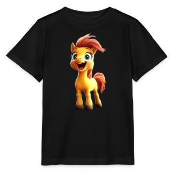 Pony Riding Pony Foal Rider Ponies Riding Pony Farm - Stanley/Stella MINI CREATOR Kids’ T-Shirt - black - Front - Mikhail (115cm)