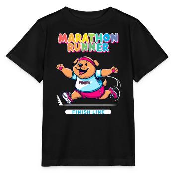 Hunde Marathonläufer - Stanley/Stella Kinder T-Shirt MINI CREATOR  - Schwarz - Vorne - Mikhail (115cm)