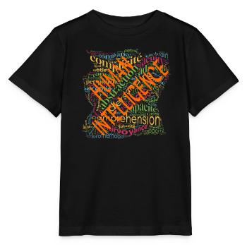 Human Intelligence nuage - T-shirt bio MINI CREATOR Stanley/Stella Enfant - noir - Devant - Mikhail (115cm)