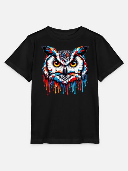 Eule - Stanley/Stella Kinder T-Shirt MINI CREATOR  - Schwarz