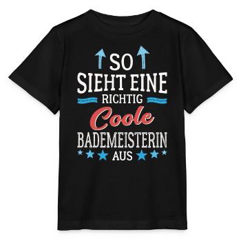So sieht eine richtig coole Bademeisterin aus - Stanley/Stella Kinder T-Shirt MINI CREATOR  - Schwarz - Vorne - Mikhail (115cm)