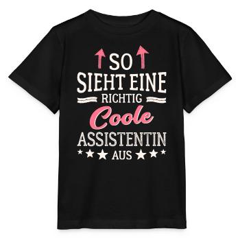 So sieht eine richtig coole Assistentin aus - Stanley/Stella Kinder T-Shirt MINI CREATOR  - Schwarz - Vorne - Mikhail (115cm)