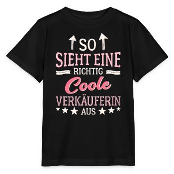 So sieht eine coole Verkäuferin aus Händlerin - Stanley/Stella Kinder T-Shirt MINI CREATOR  - Schwarz - Vorne - Mikhail (115cm)